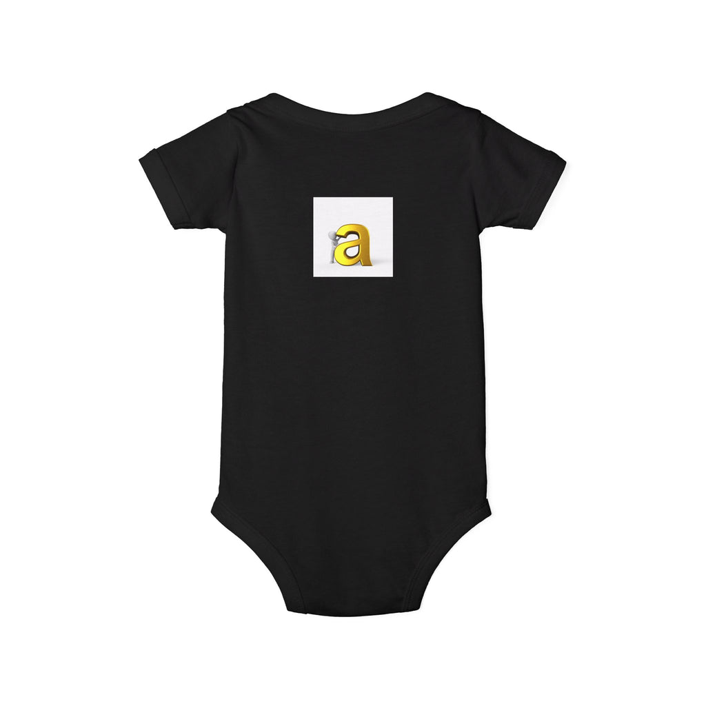 Gold Letter 'a' Baby Onesie | Infant Jersey One Piece