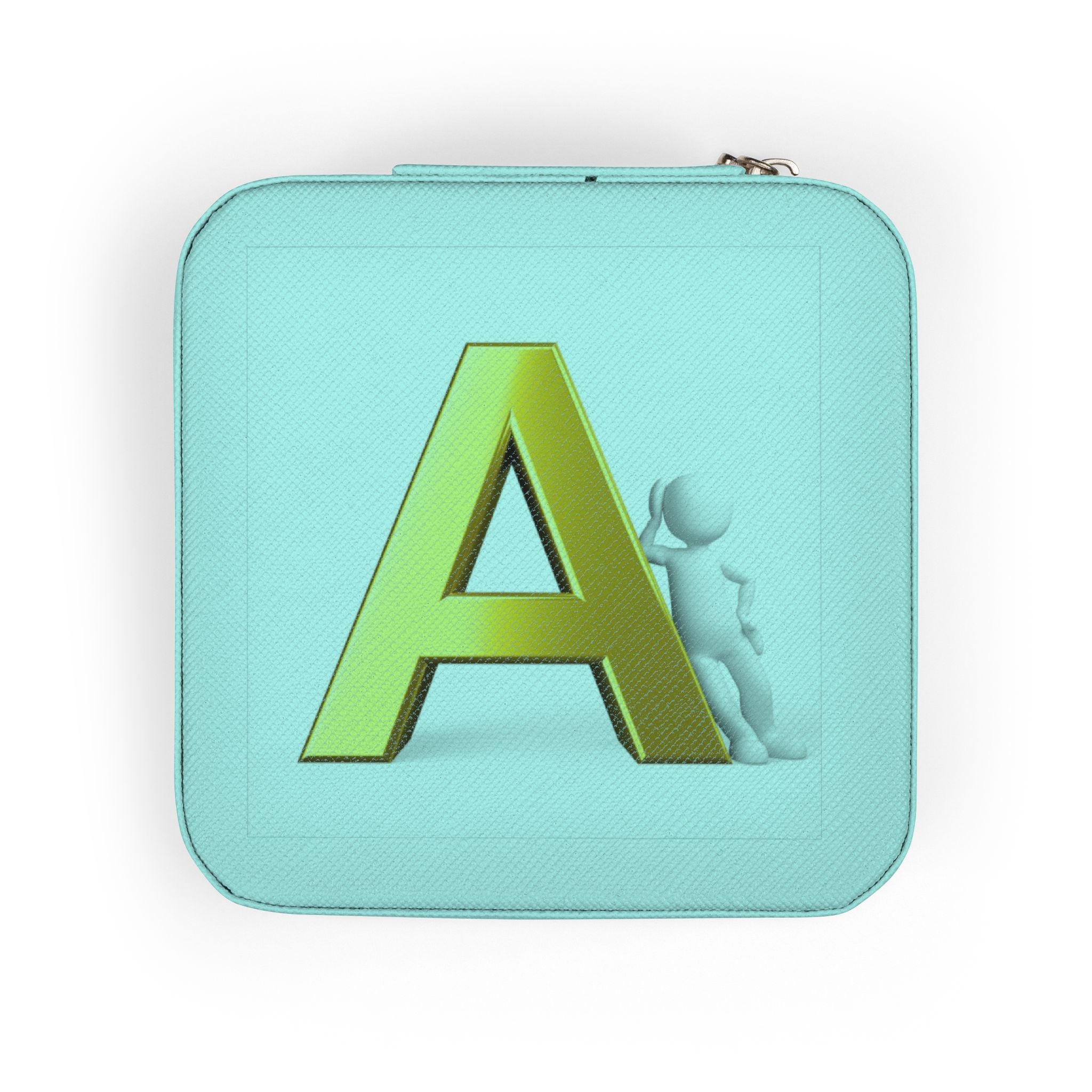 Gold Monogram A Jewelry Travel Case | Personalized Initial Trinket Box
