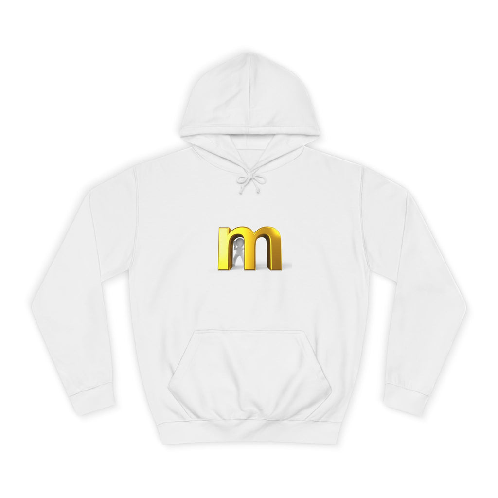 Gold 3D Letter M Hoodie | Minimal Initial Logo