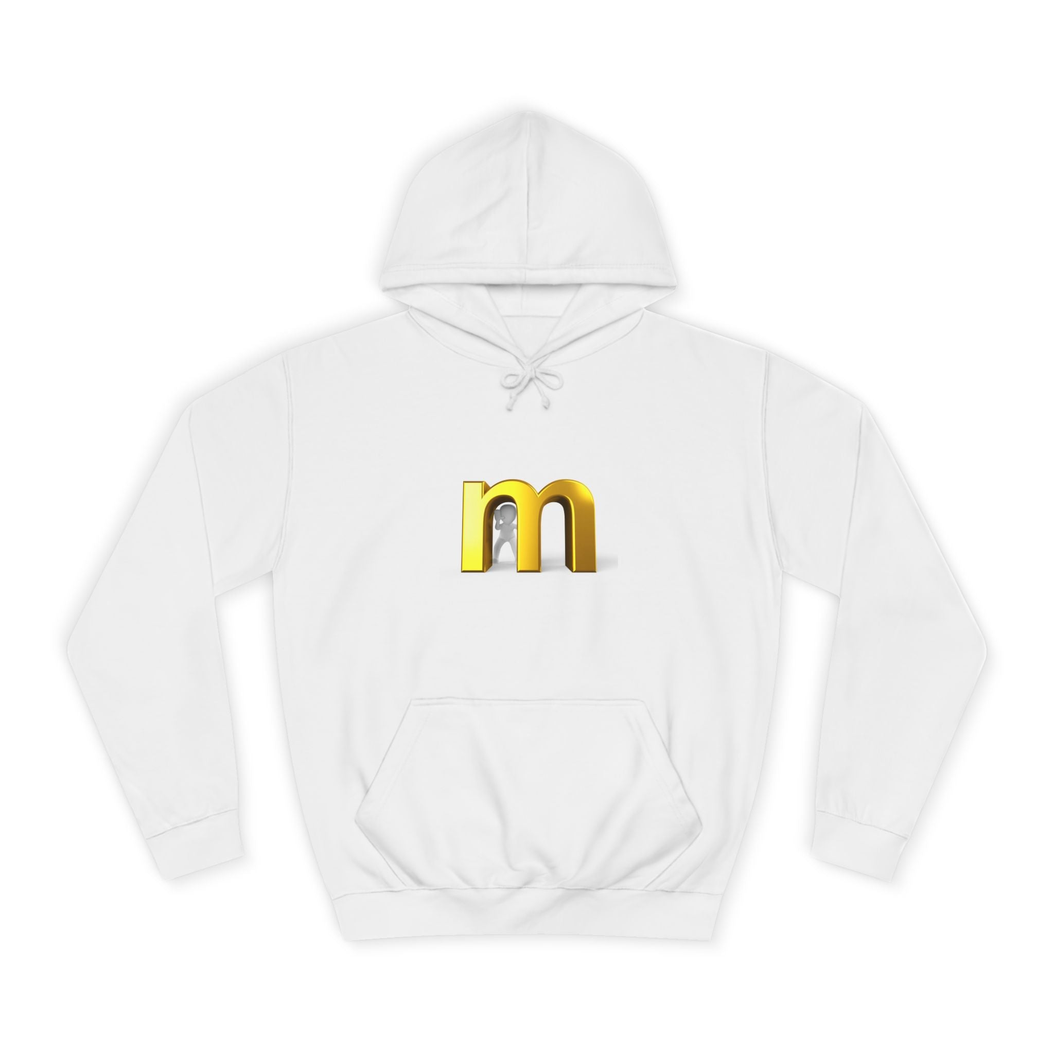 Gold 3D Letter M Hoodie | Minimal Initial Logo
