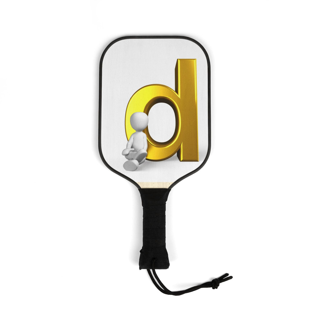 Yellow Letter D Design Pickleball Paddle