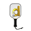 Yellow Letter D Design Pickleball Paddle
