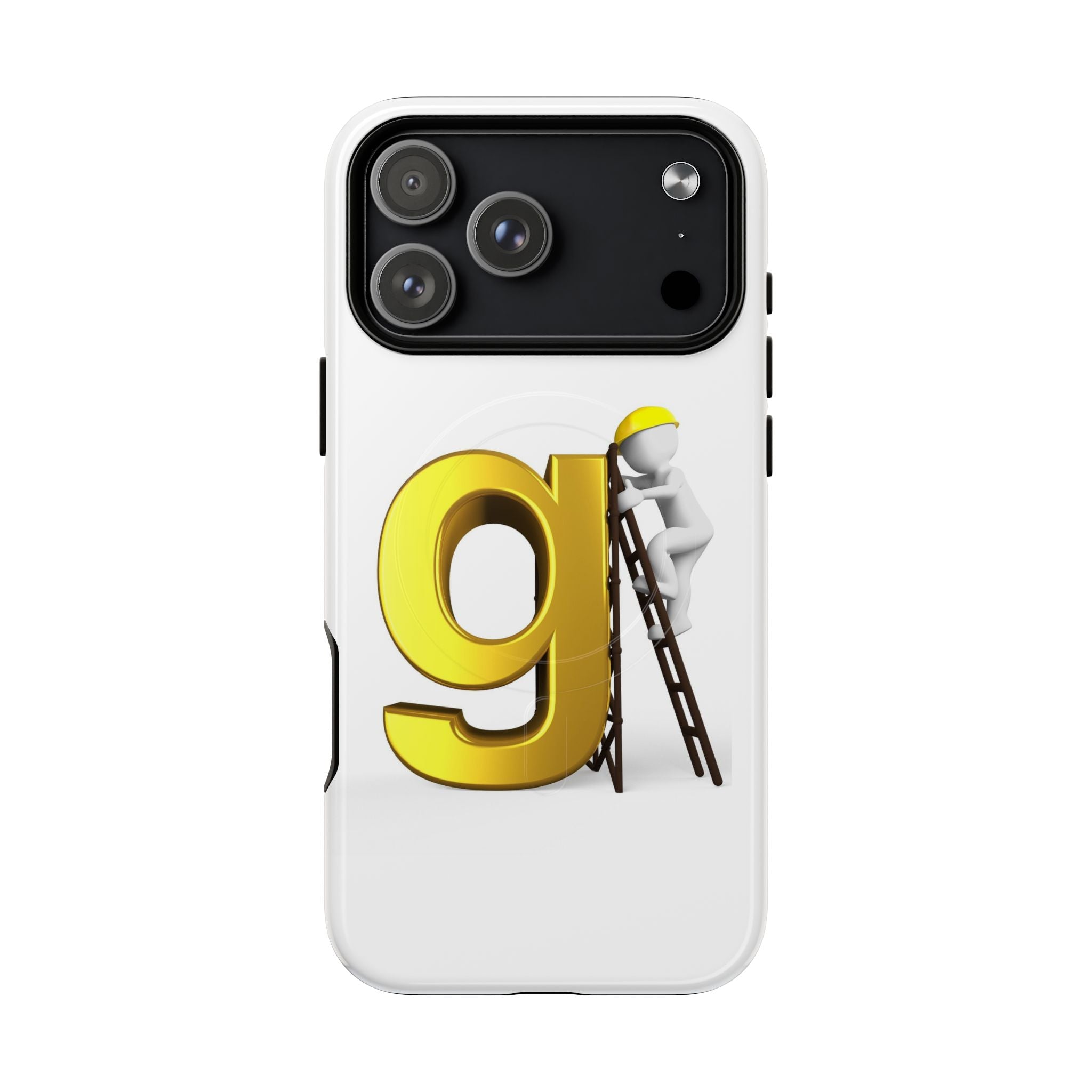 Coque de téléphone de construction Lettre G dorée | Coque magnétique robuste
