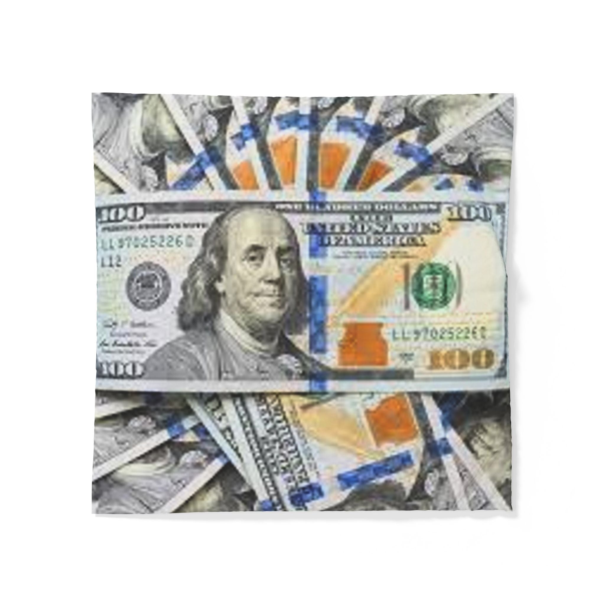 Hundred Dollar Bills Cotton Duvet Cover | Money Pattern Bedding