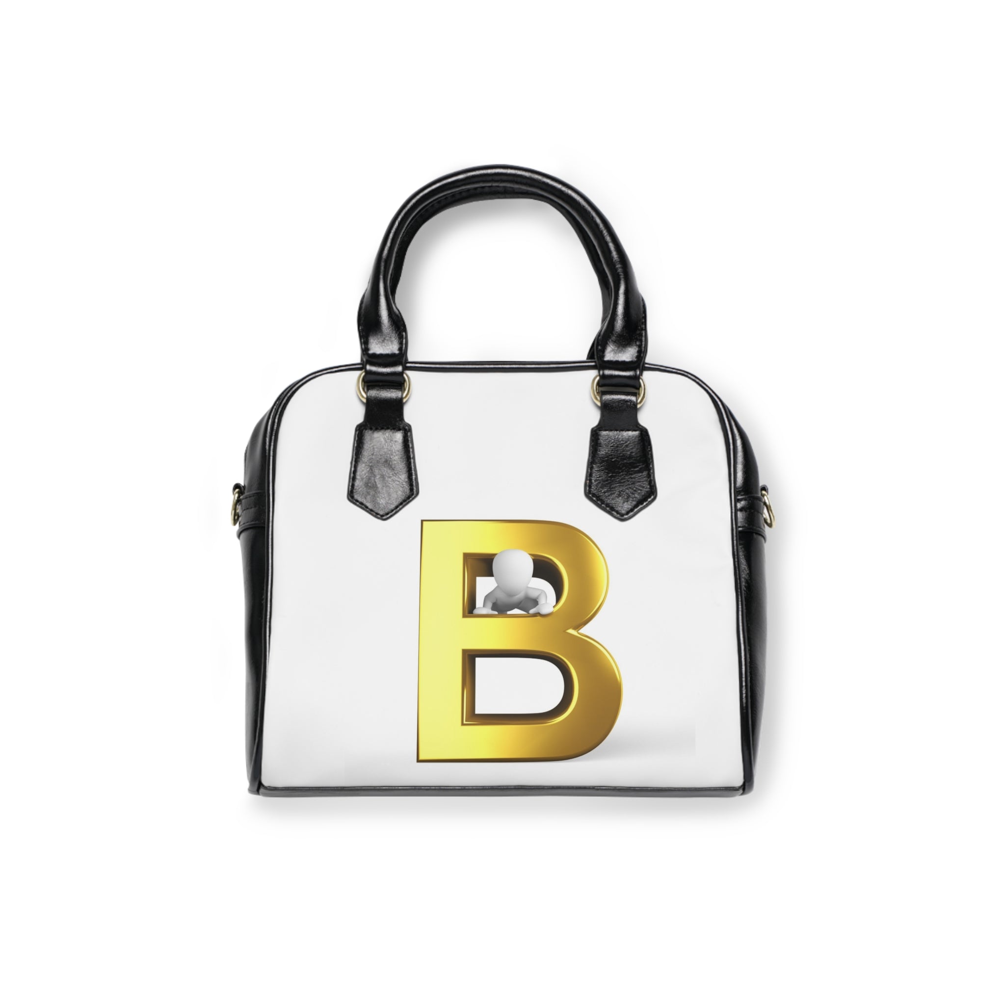 Gold Monogram B Shoulder Handbag | Initial Letter B Purse