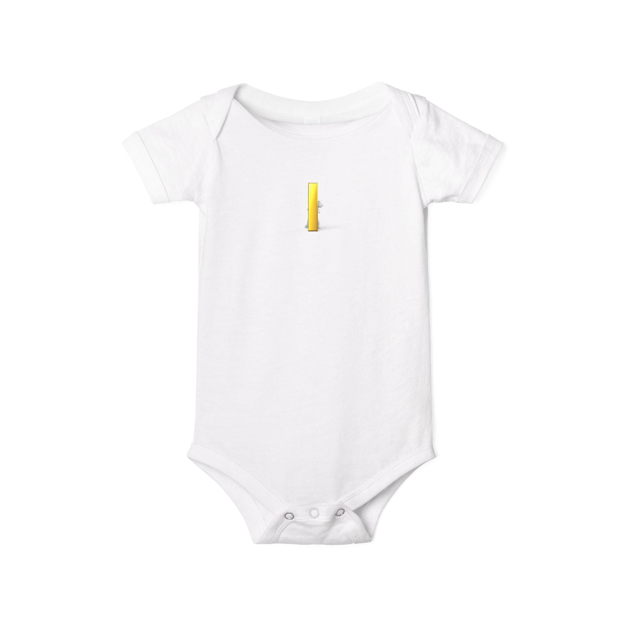 Lettre jaune et grenouillère bébé | Bodysuit bébé minimaliste