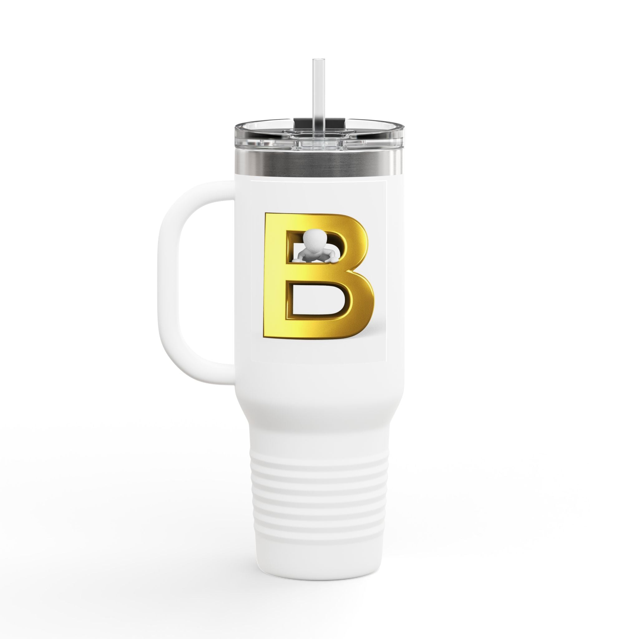 Gold 3D Letter B Insulated Travel Mug | 40oz