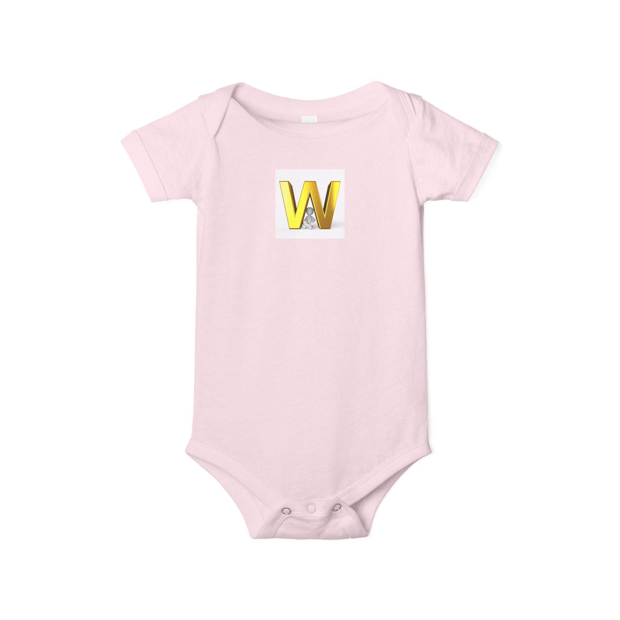 Body une pièce pour bébé avec monogramme lettre W dorée | Body pour bébé