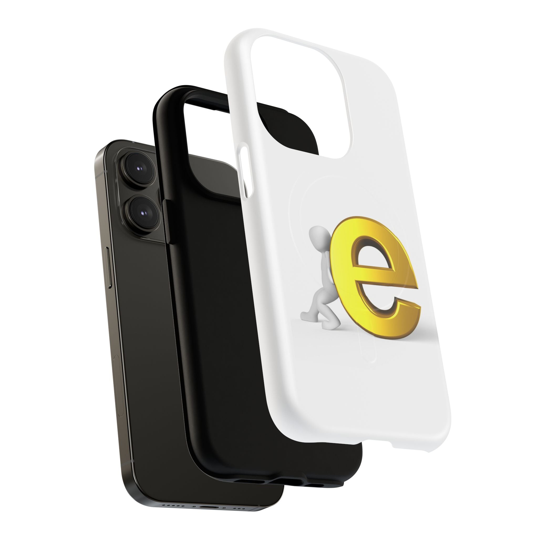 3D Gold Letter E Phone Case | Tough Magnetic Case
