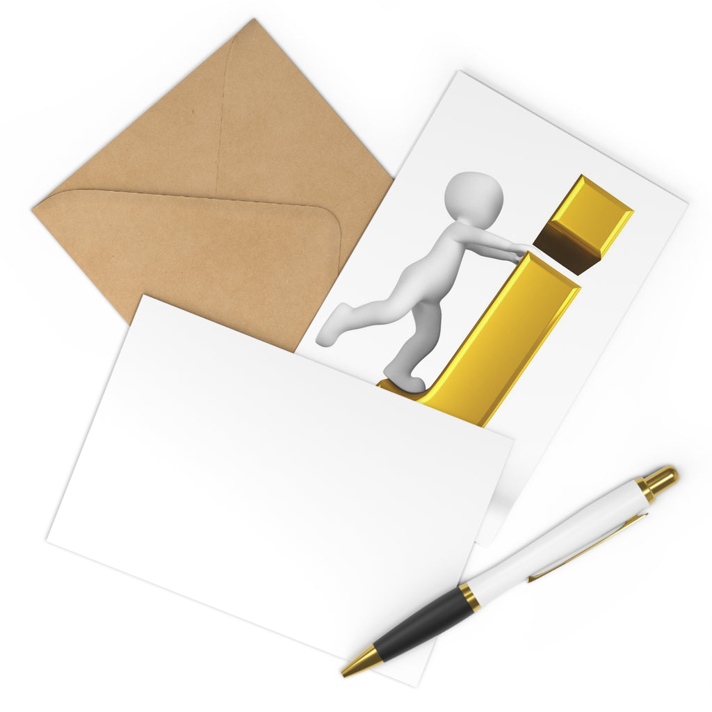 3D Character with Gold Letter J Postcards | Set of 7