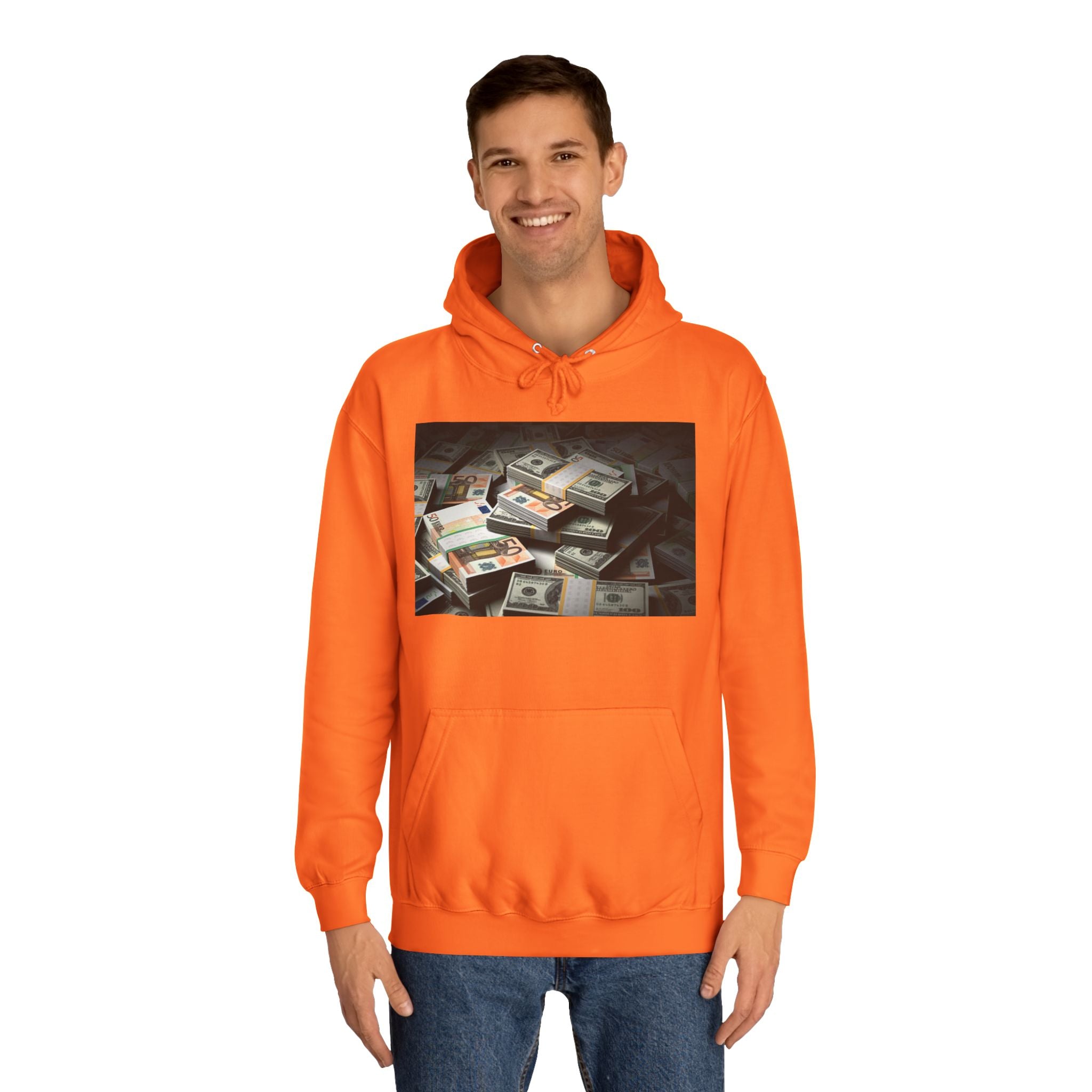 Stacked Cash Money Hoodie | Vintage Banknote Print, Stacks of Dollars