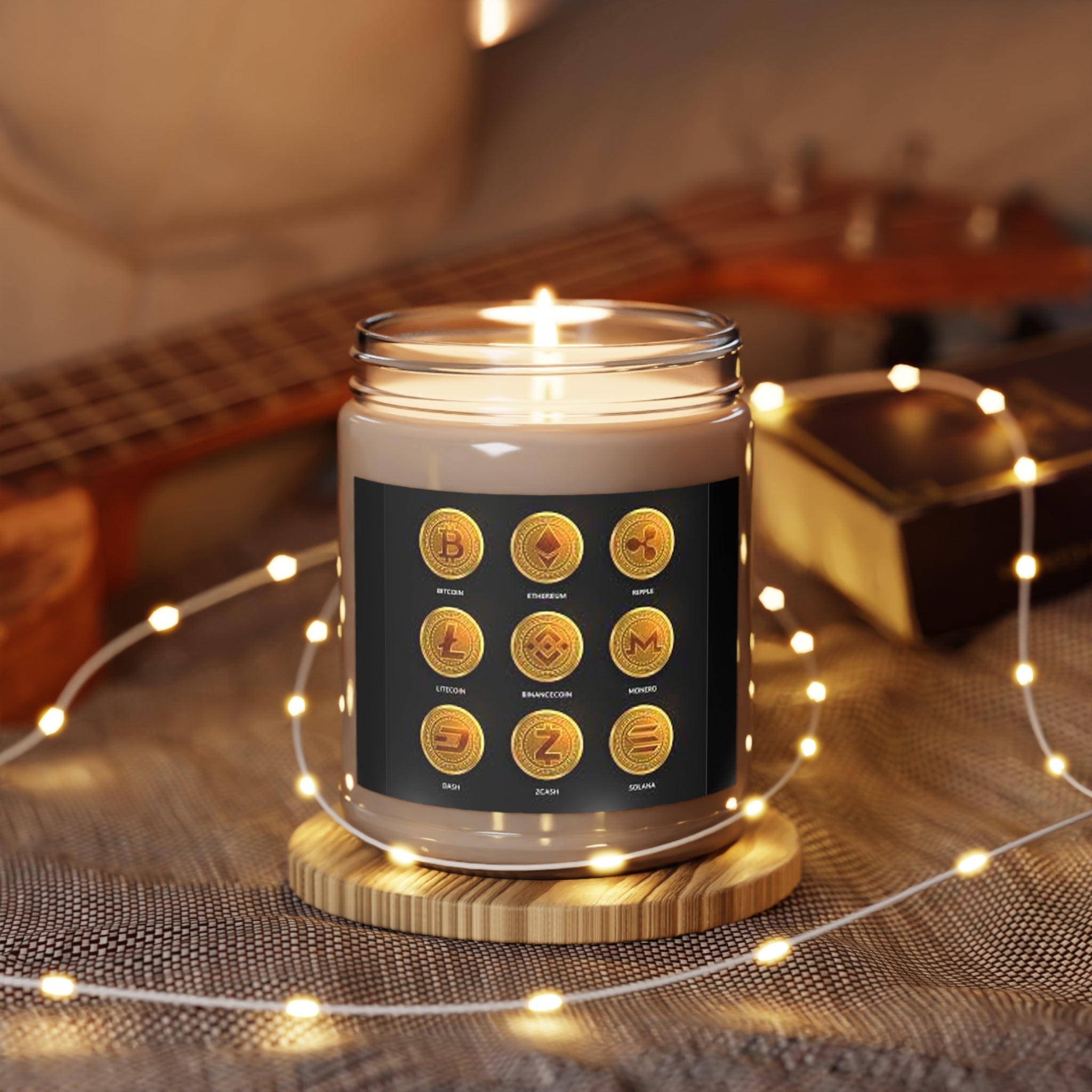 Cryptocurrency Coin Icons Candle 9oz Soy Candle