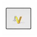 3D Gold Letter V with Figure Desk Mat | Oversized Mouse Pad