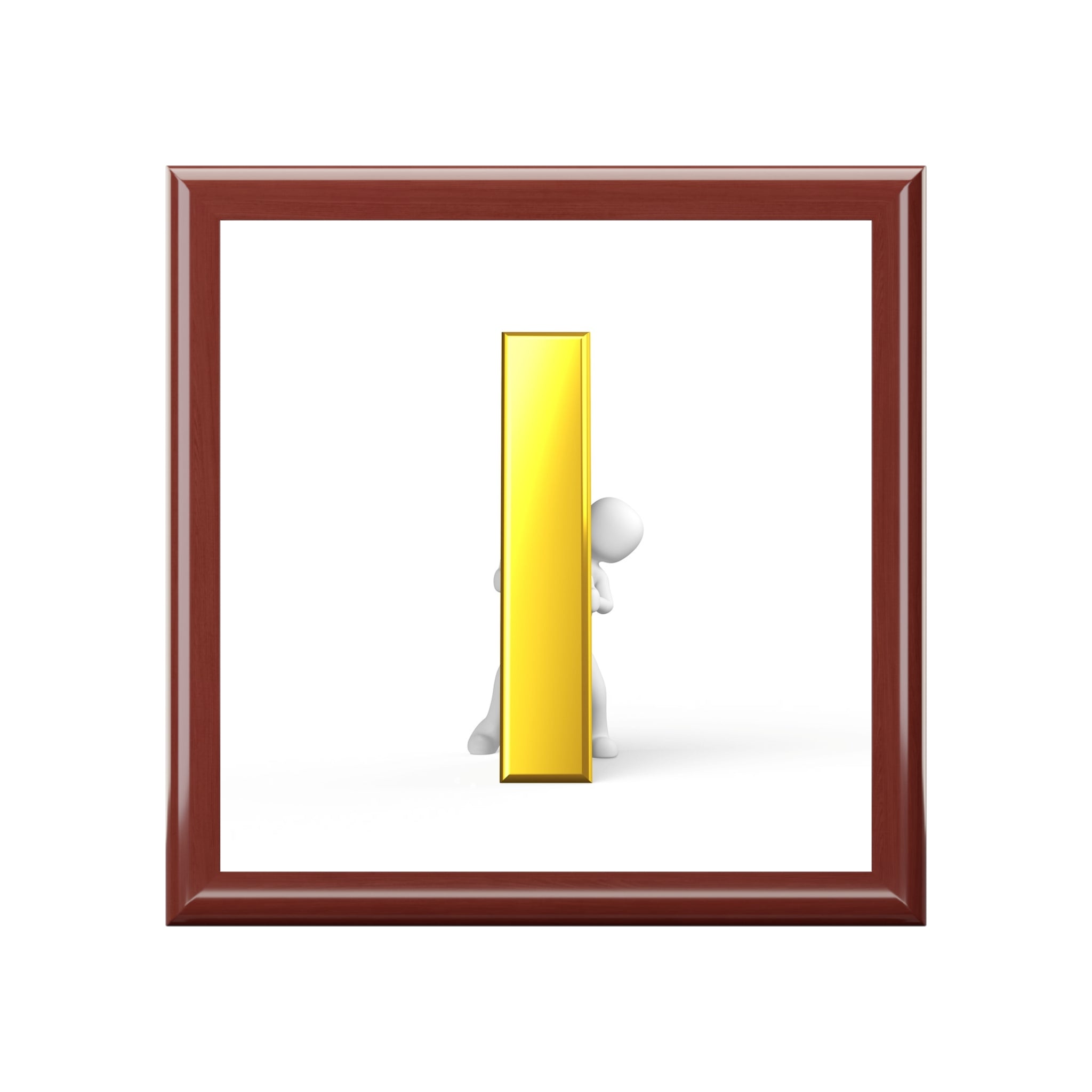 Boîte à bijoux minimaliste illustrée d'une lettre i dorée | Boîte à souvenirs moderne
