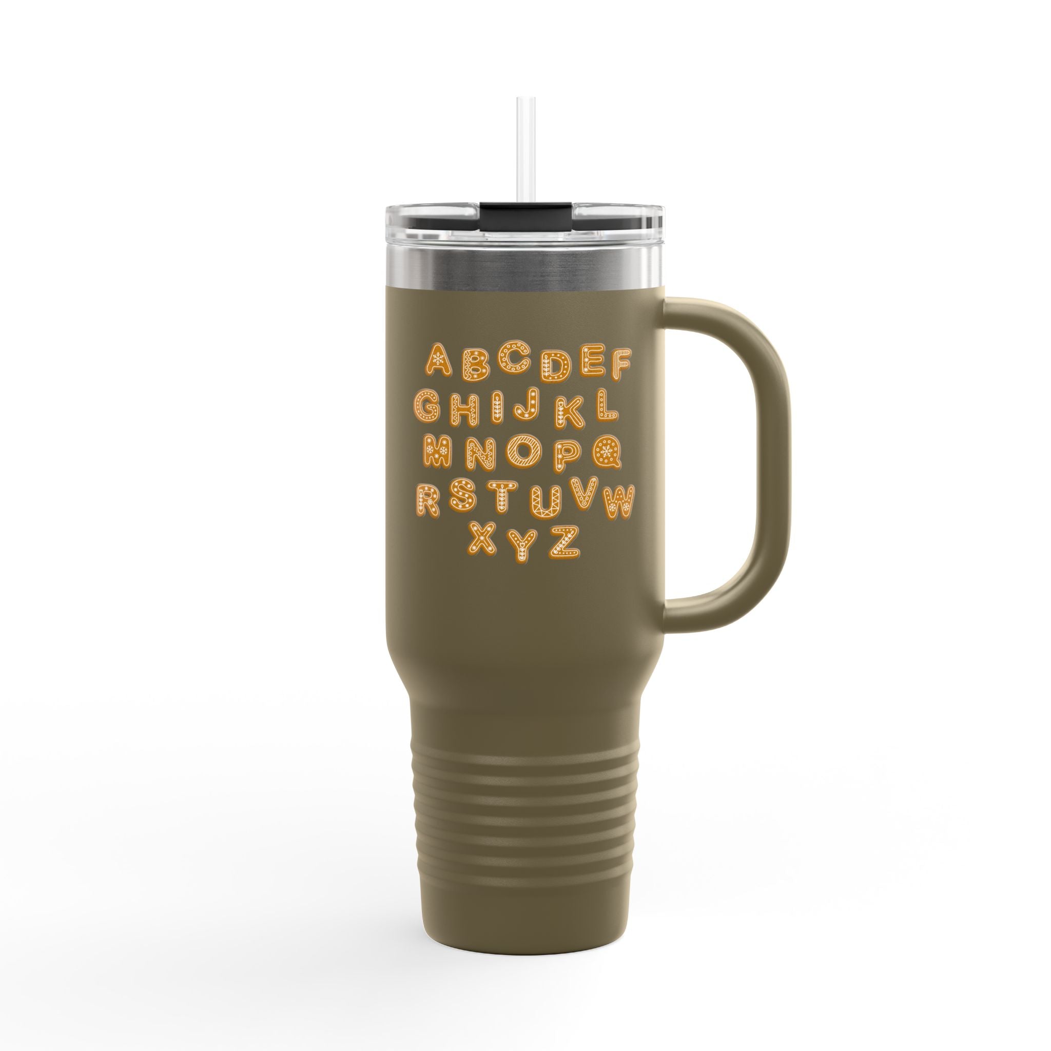 Alphabet Cookie Letters Travel Mug | 40oz Insulated Tumbler