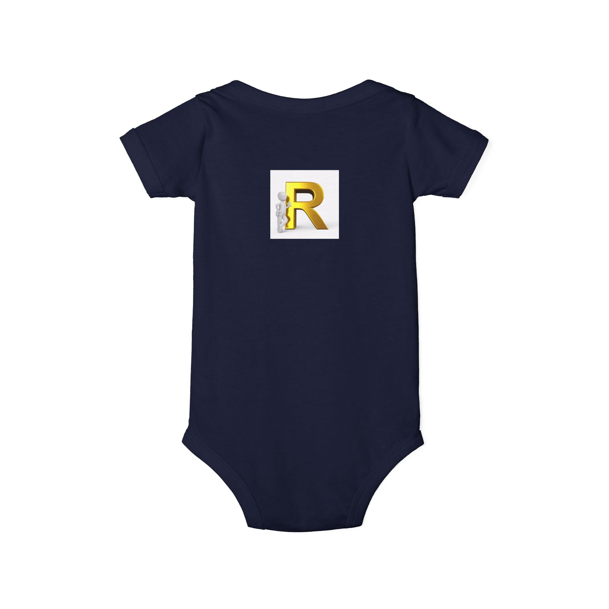 Gold Letter R Monogram Infant Onesie | Baby Bodysuit