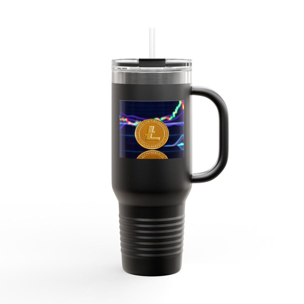 Litecoin Crypto Coin with Price Chart Tumbler | 40oz Insulated Travel Mug