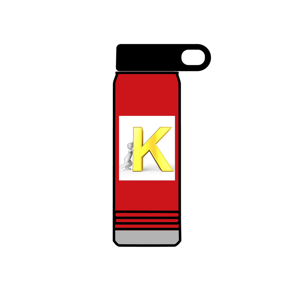 Yellow 3D K Monogram Water Bottle | Initial K Stainless Steel 20oz