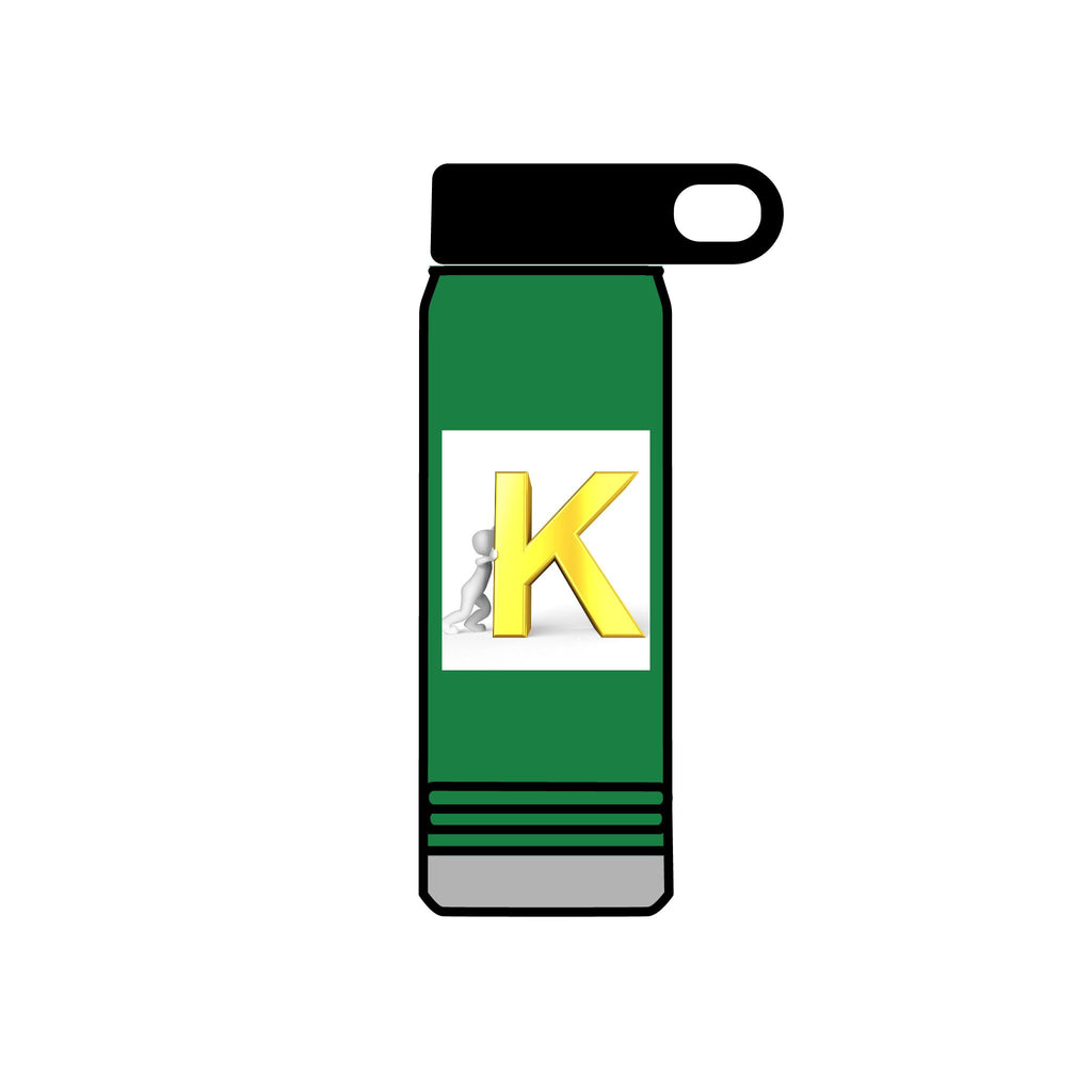 Yellow 3D K Monogram Water Bottle | Initial K Stainless Steel 20oz