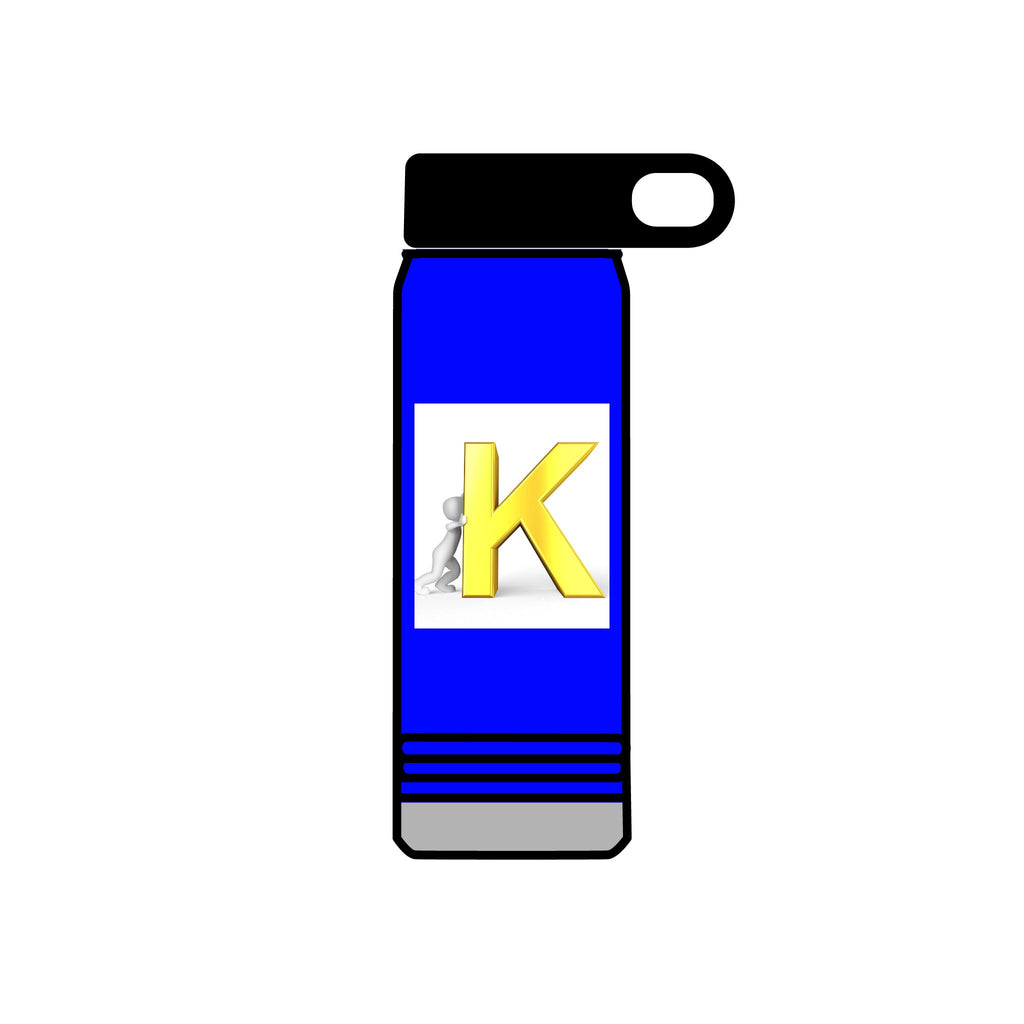 Yellow 3D K Monogram Water Bottle | Initial K Stainless Steel 20oz
