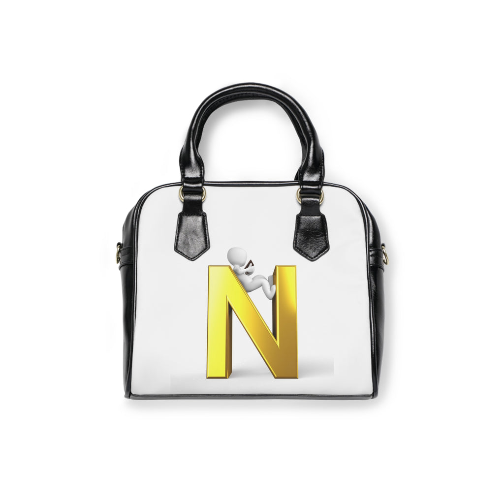 3D Letter N with Figure Shoulder Handbag | Monogram Initial Purse