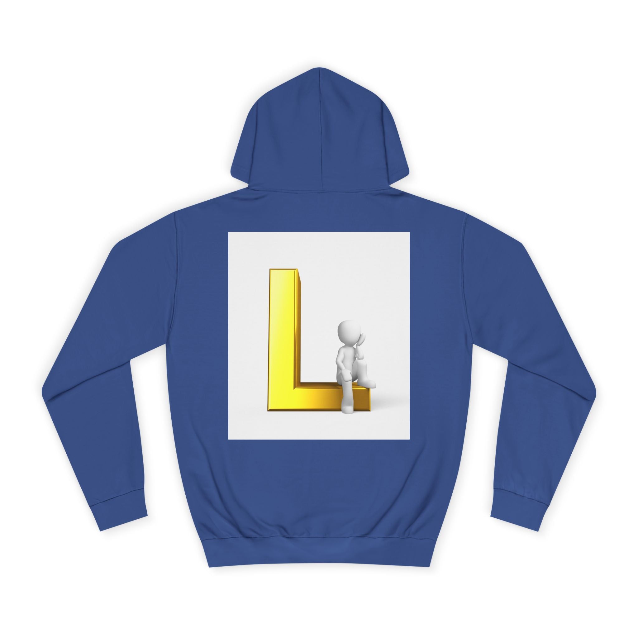 3D Letter L with Figure Hoodie | Initial L Sweatshirt