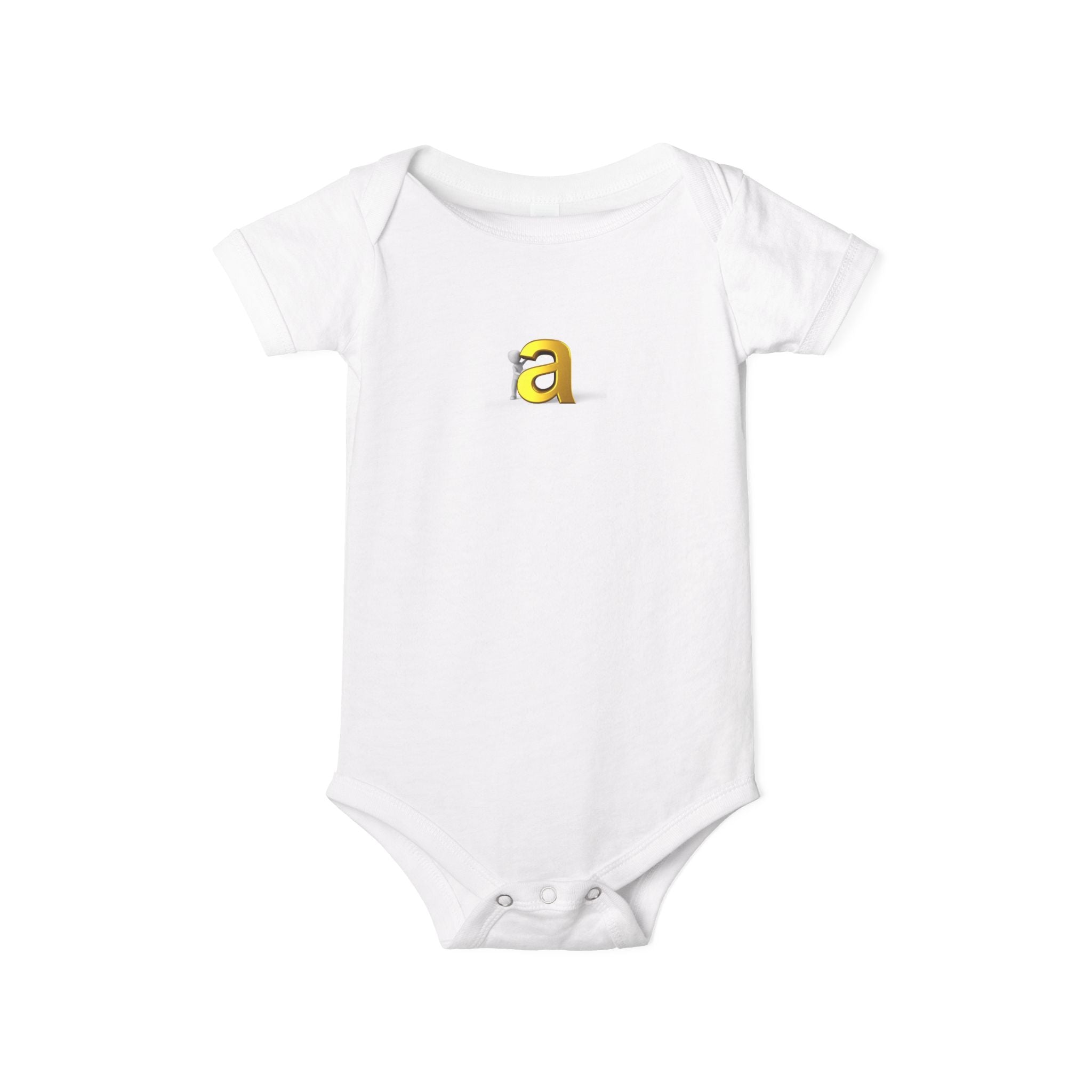Grenouillère bébé lettre « a » dorée | Barboteuse en jersey pour nourrisson