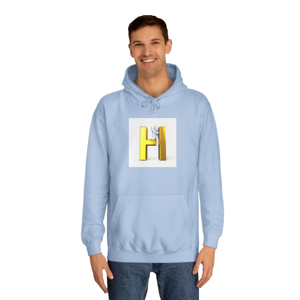 Gold 3D Letter H Hoodie | Monogram Initial Sweatshirt