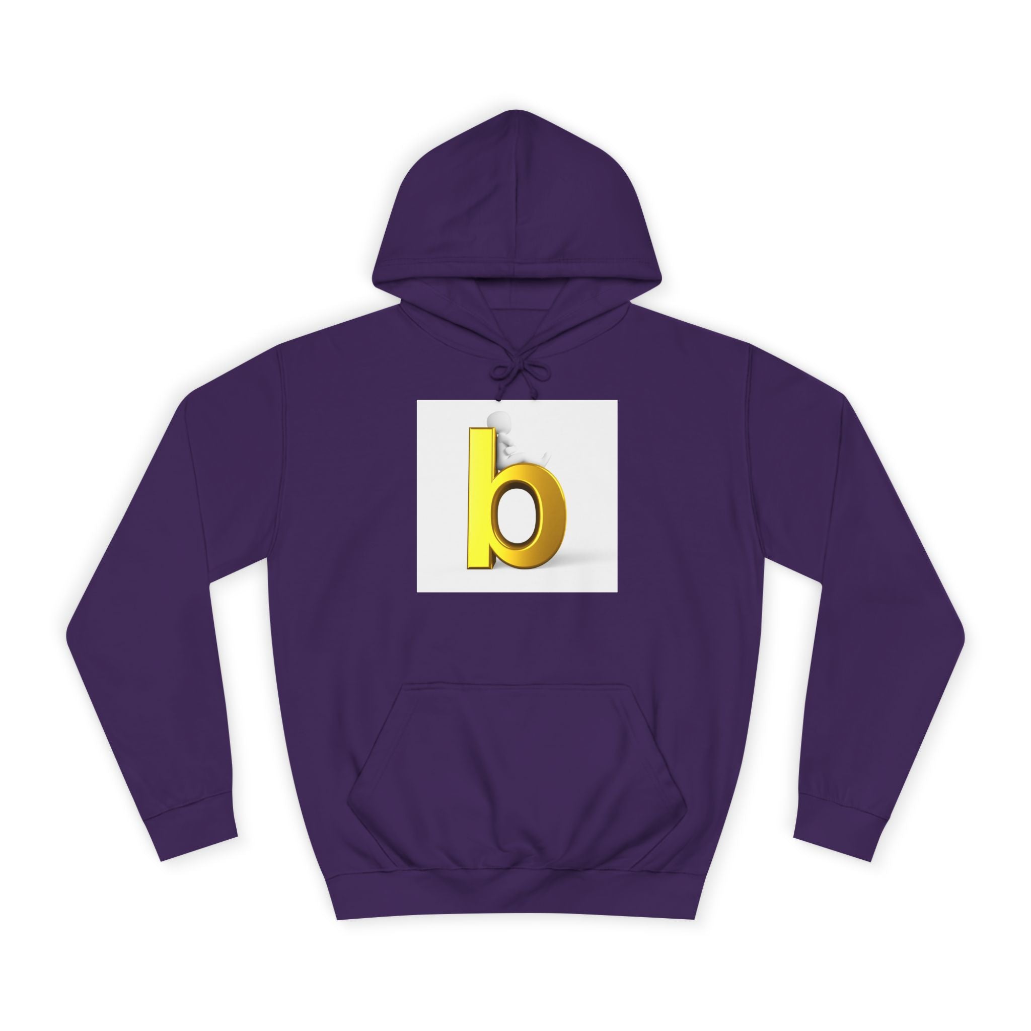 Yellow 3D Letter b Hoodie | Minimal Monogram Initial Sweatshirt
