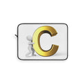 Gold Letter C initial Laptop Sleeve | Monogram Alphabet design