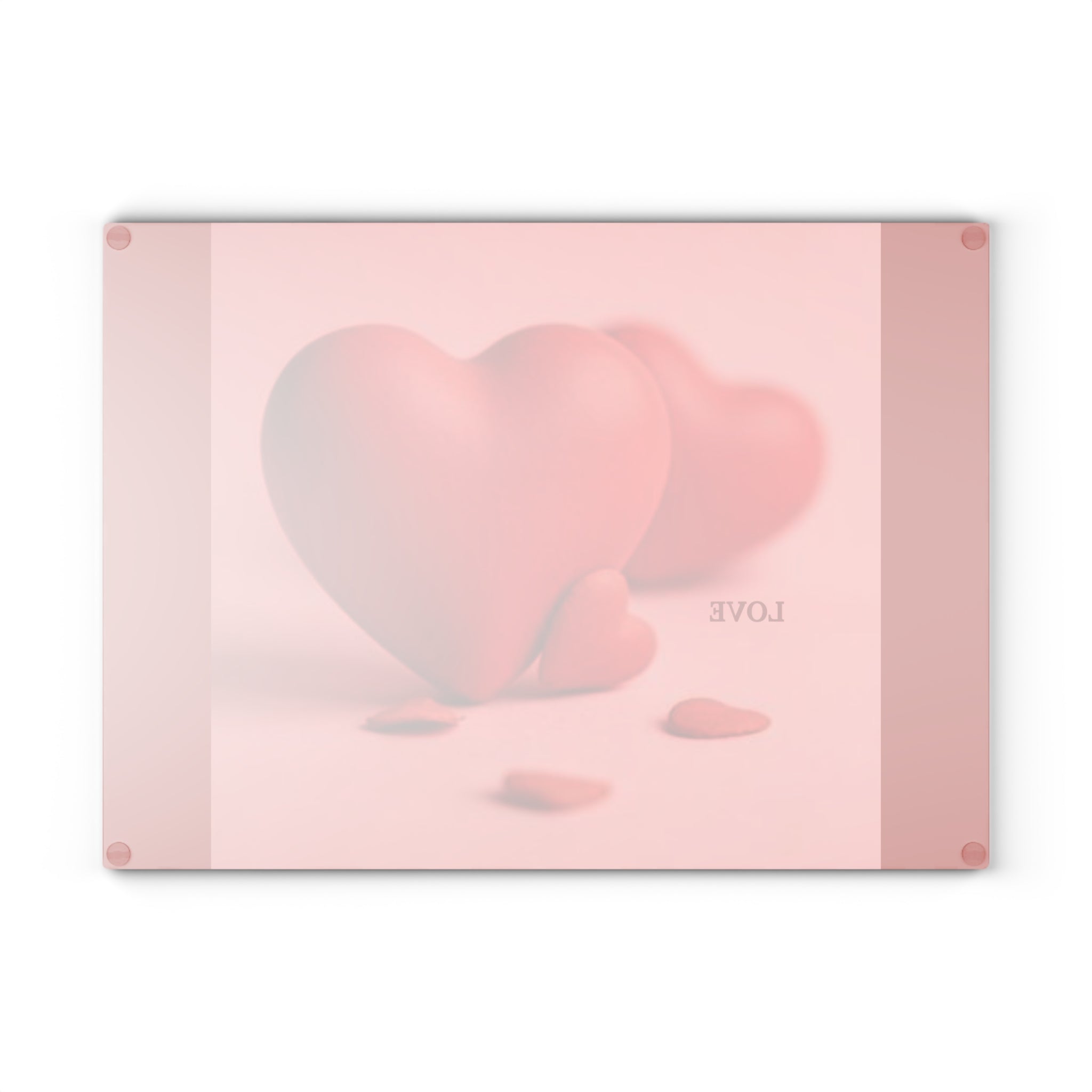 Red Heart Love design Glass Cutting Board | Valentine's kitchen decor