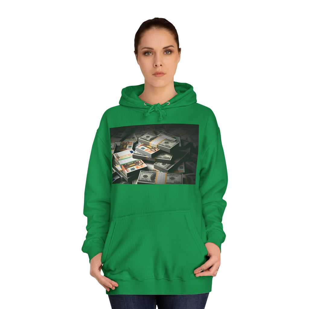 Stacked Cash Money Hoodie | Vintage Banknote Print, Stacks of Dollars