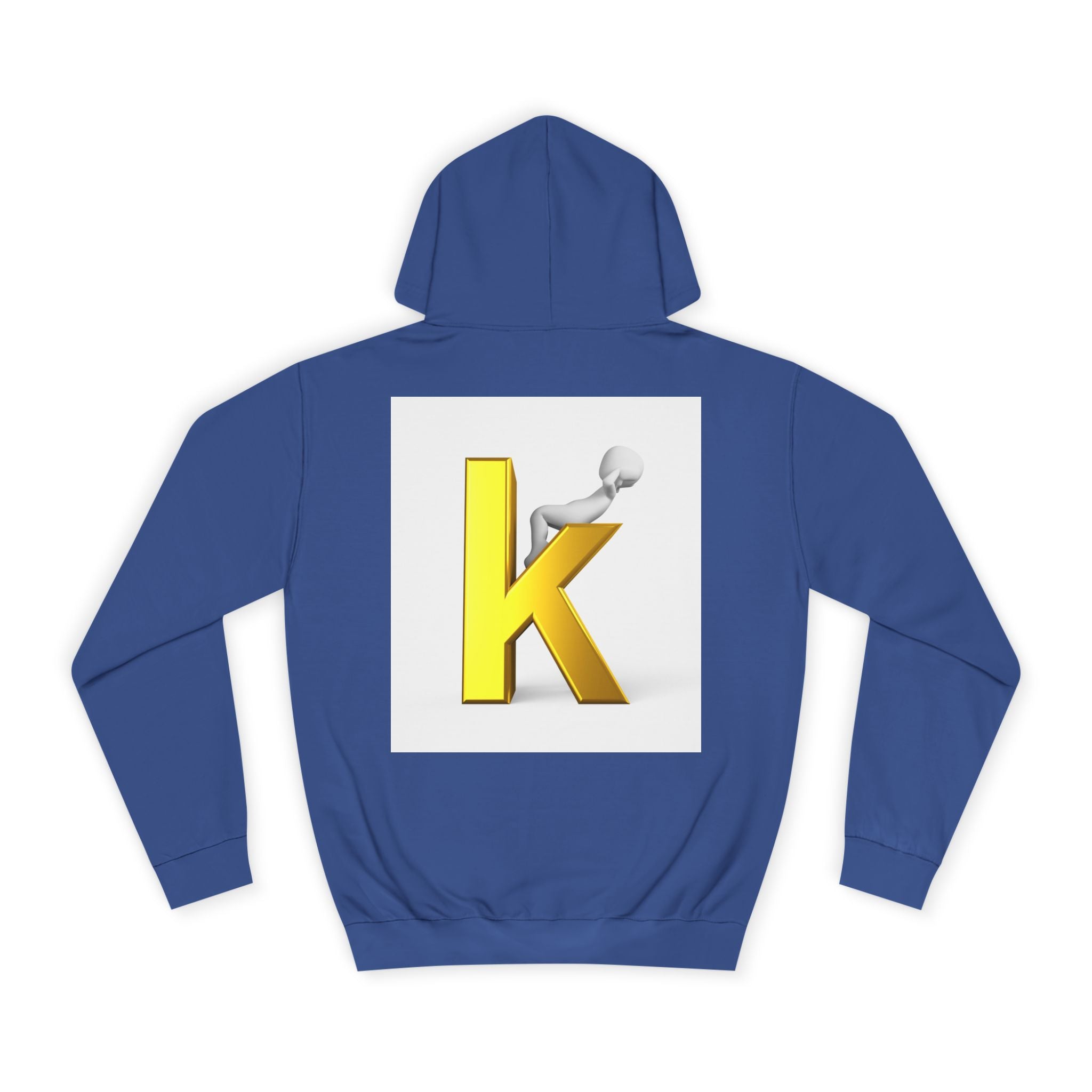 Gold 3D Letter K Hoodie | Monogram Initial K Sweatshirt