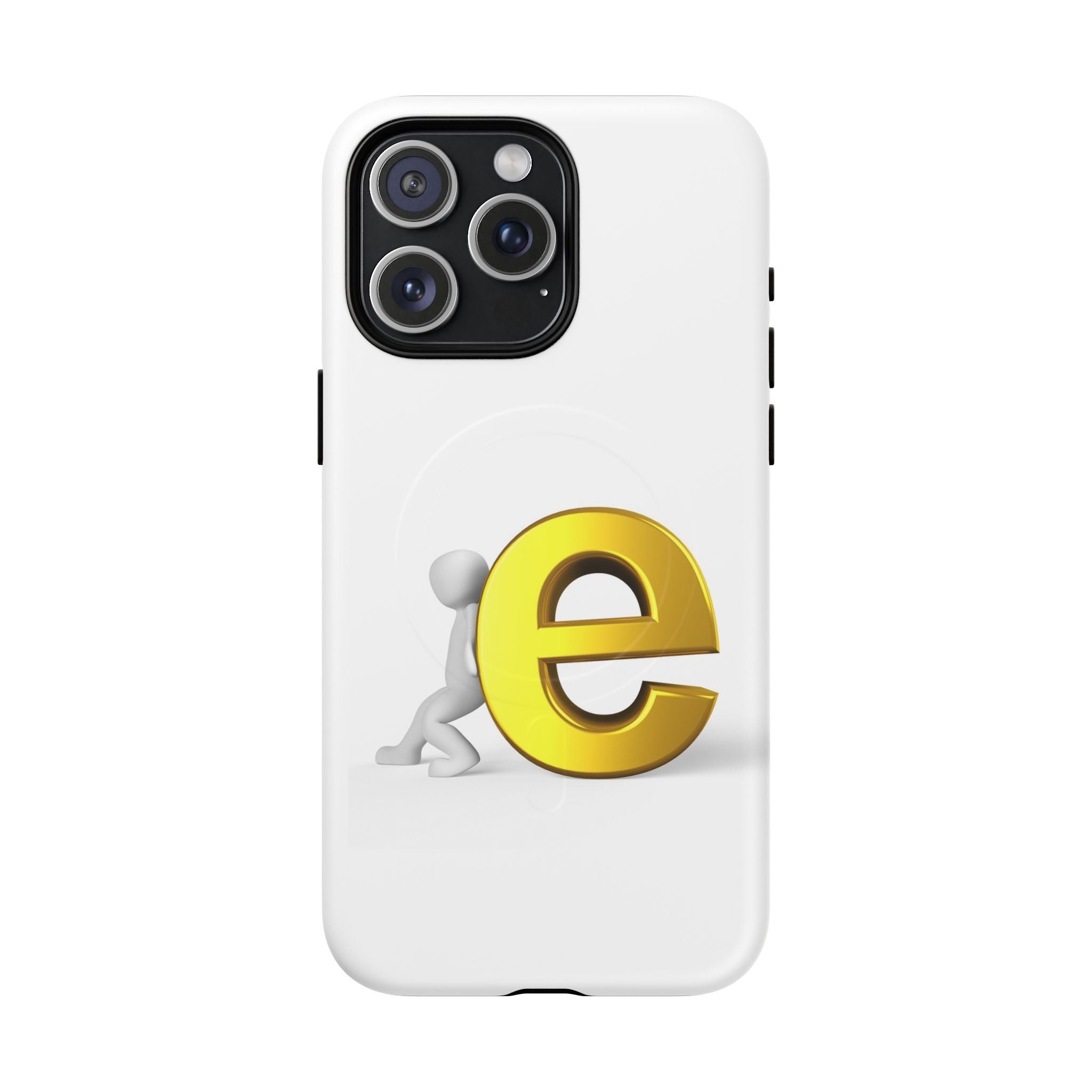 3D Gold Letter E Phone Case | Tough Magnetic Case