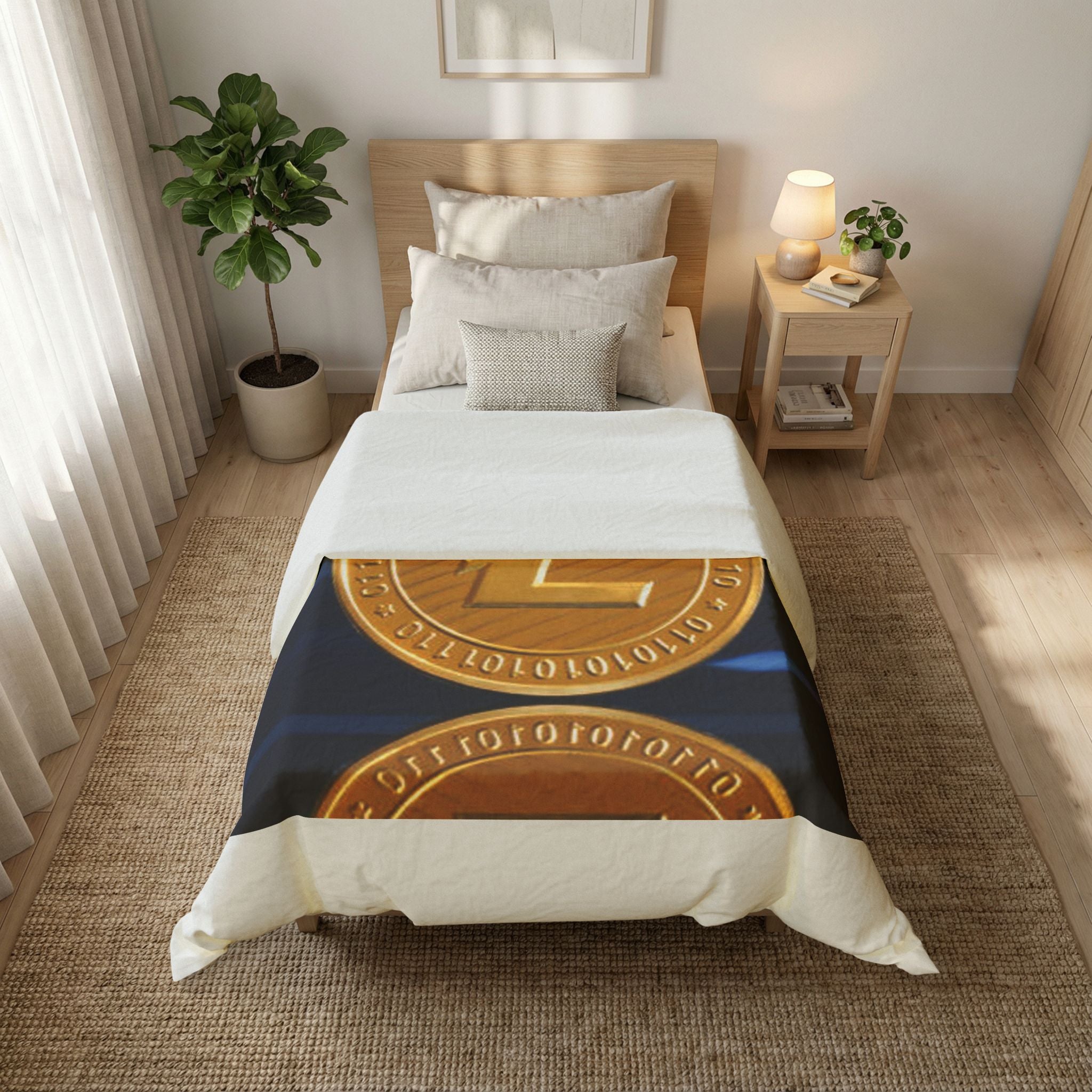 Litecoin Crypto Coin duvet cover | Cryptocurrency bedding, financial chart design