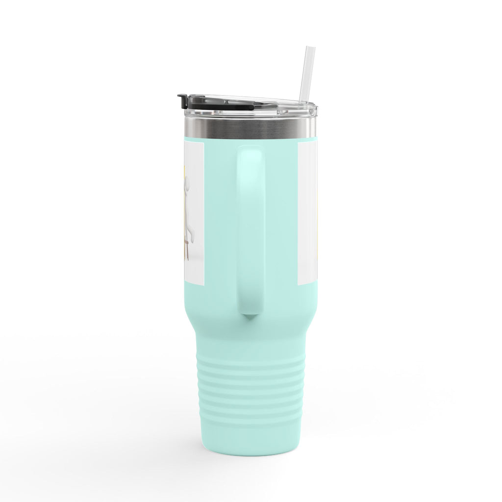 3D Figure building Yellow Letter i Travel Mug | 40oz Insulated Tumbler