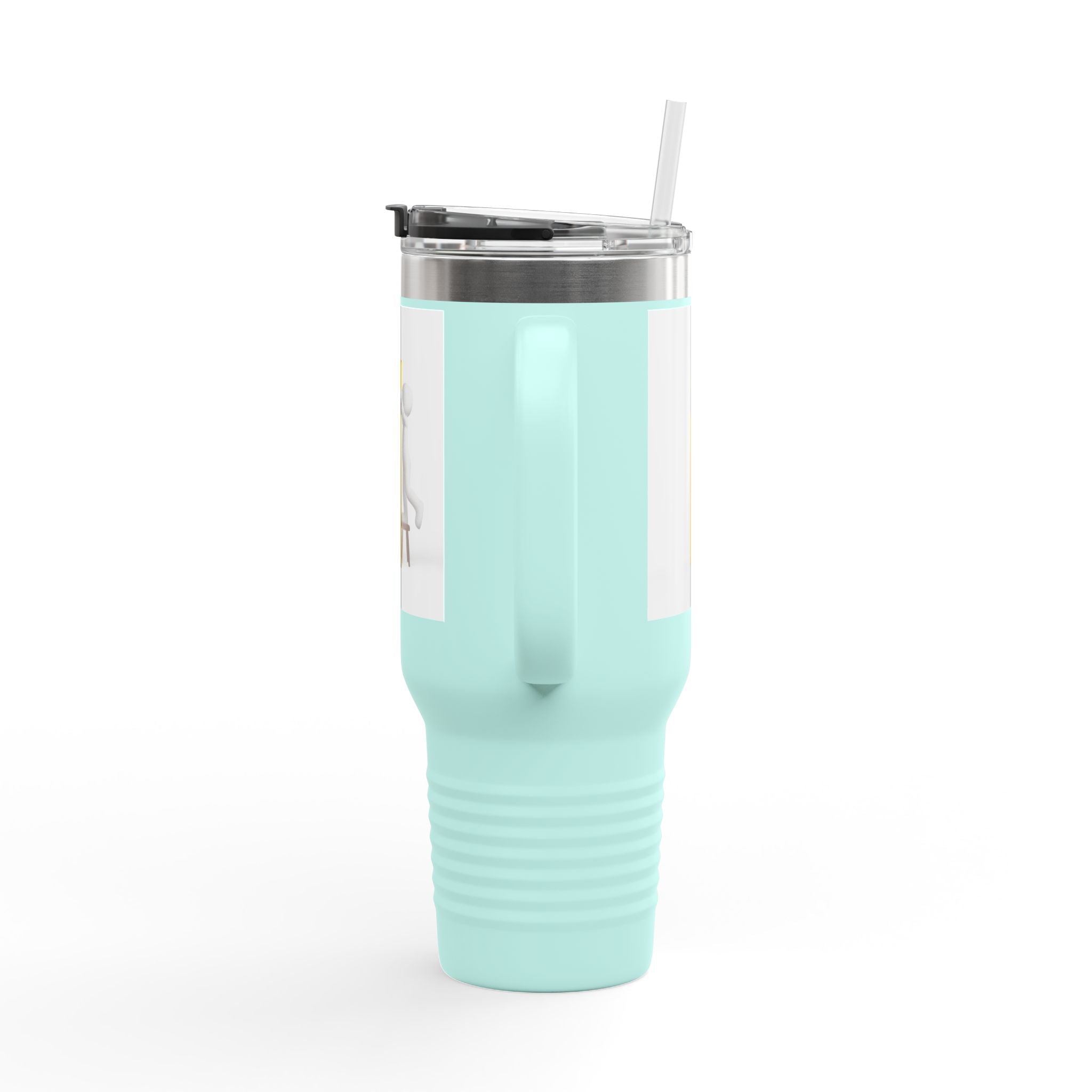 3D Figure building Yellow Letter i Travel Mug | 40oz Insulated Tumbler