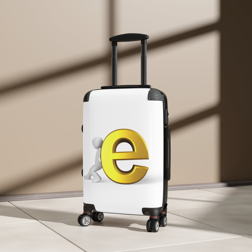Yellow Letter E Logo Suitcase | Personalized Luggage Cover