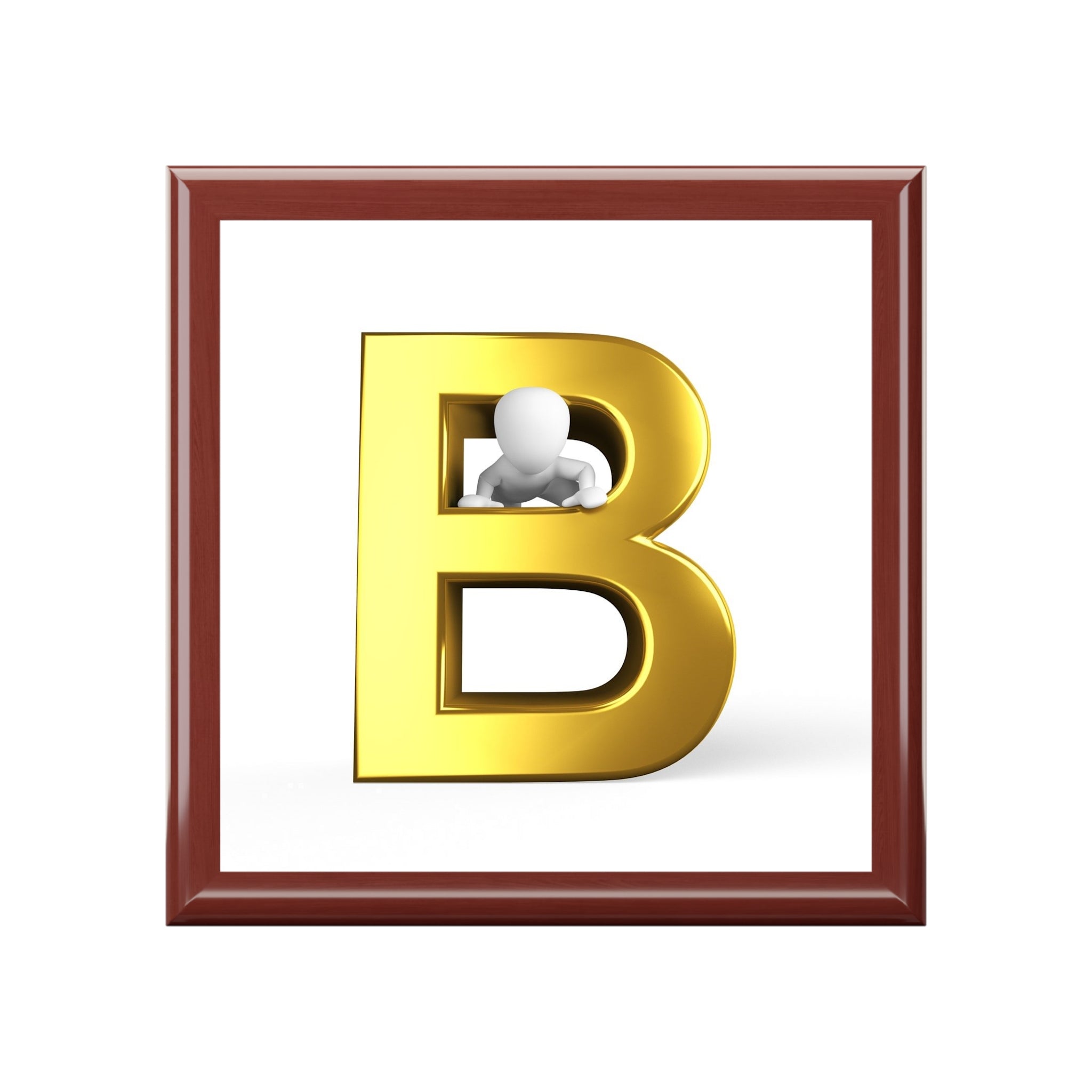 Boîte à Bijoux Monogramme Lettre B Or | Souvenir Initial Personnalisé