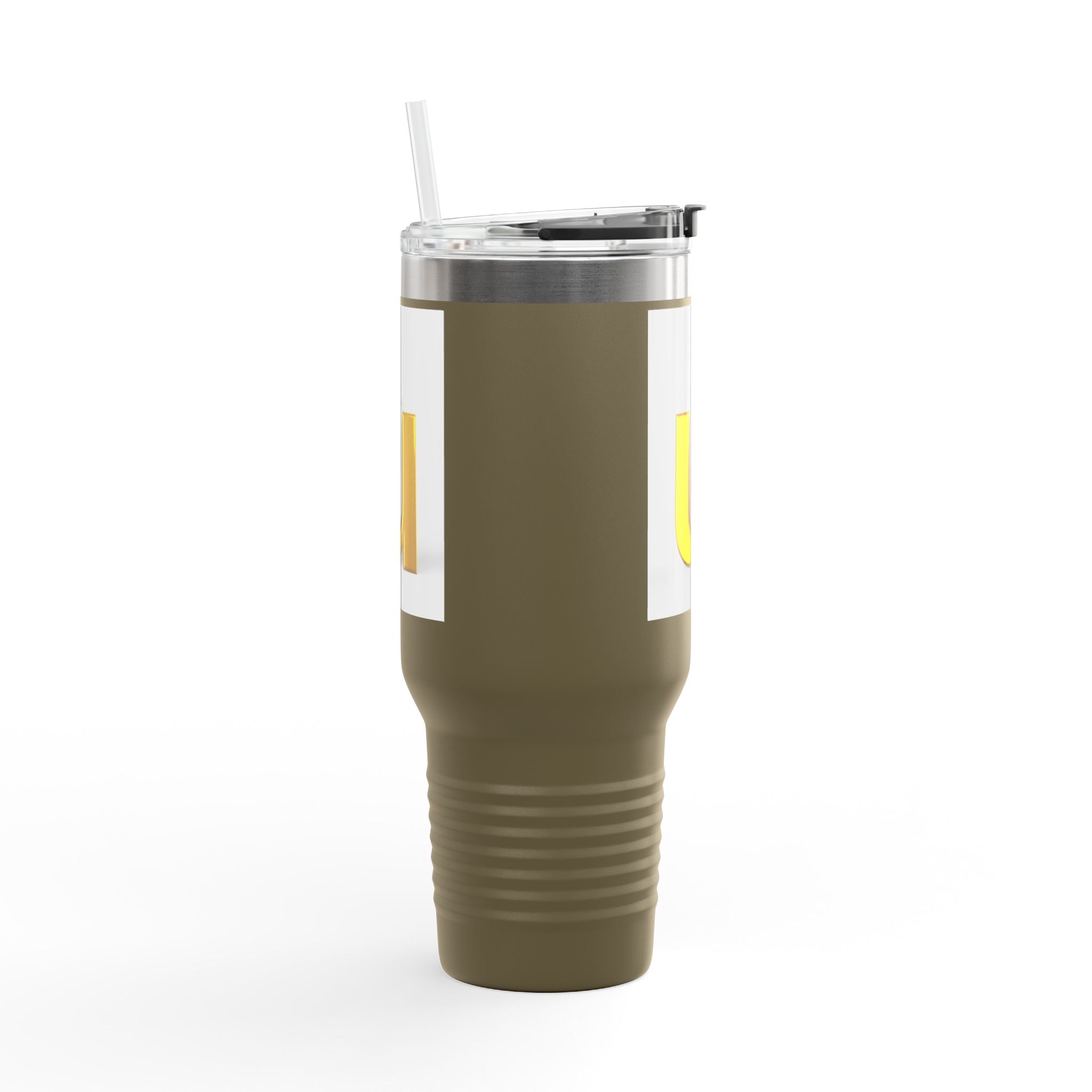 Mug de voyage isotherme avec lettre U dorée en 3D et illustration | Gobelet de 40 oz