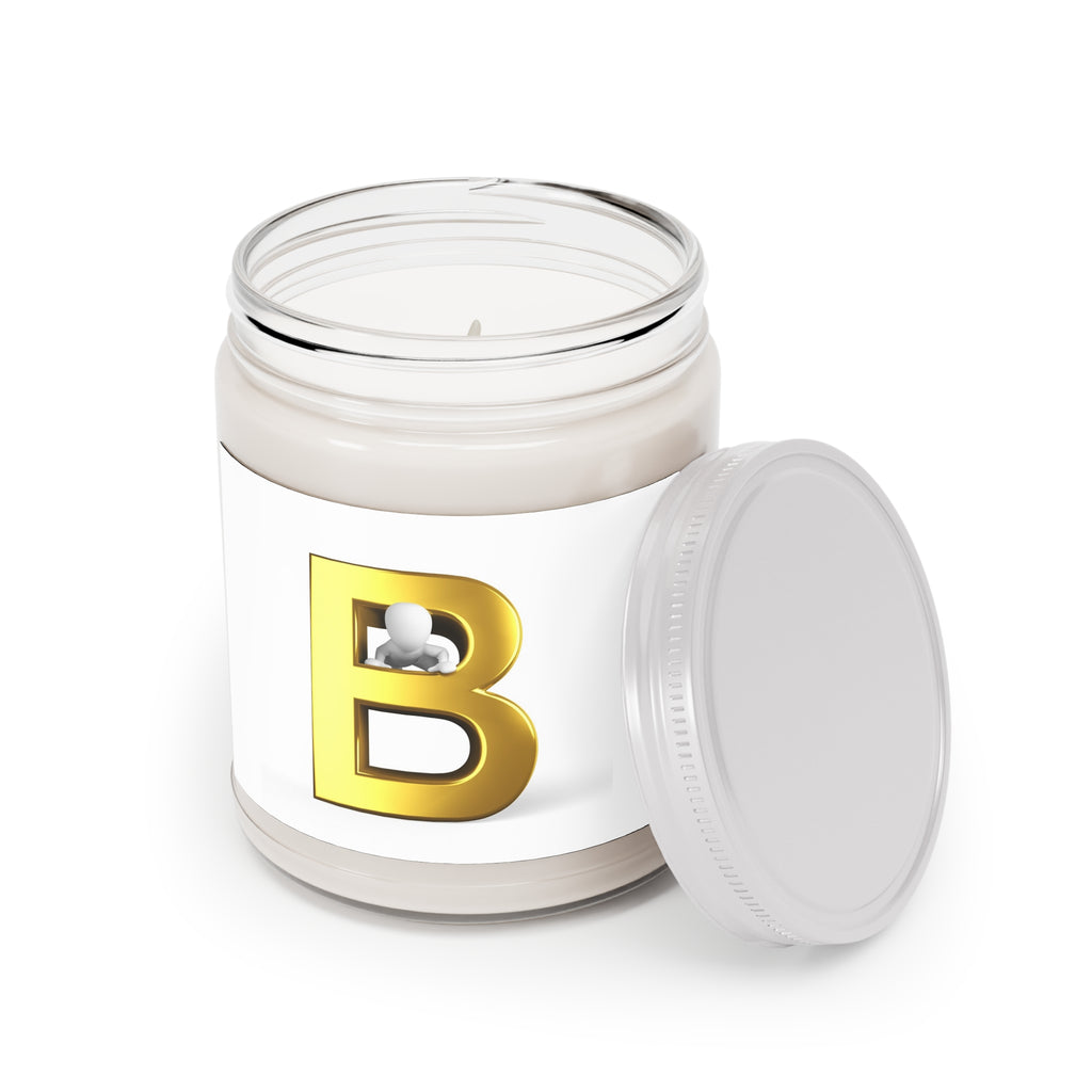 Gold Letter B Monogram Candle 9oz Soy Candle