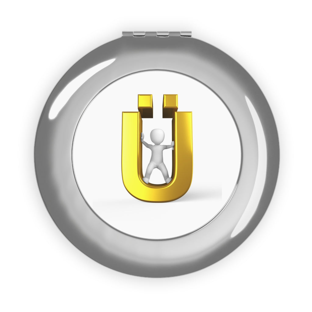 Gold Letter Ü Compact Travel Mirror | Pocket Makeup Mirror