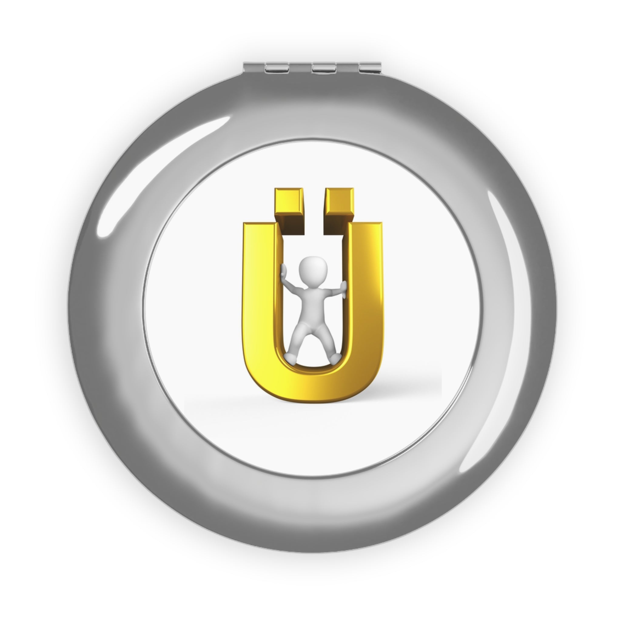 Gold Letter Ü Compact Travel Mirror | Pocket Makeup Mirror