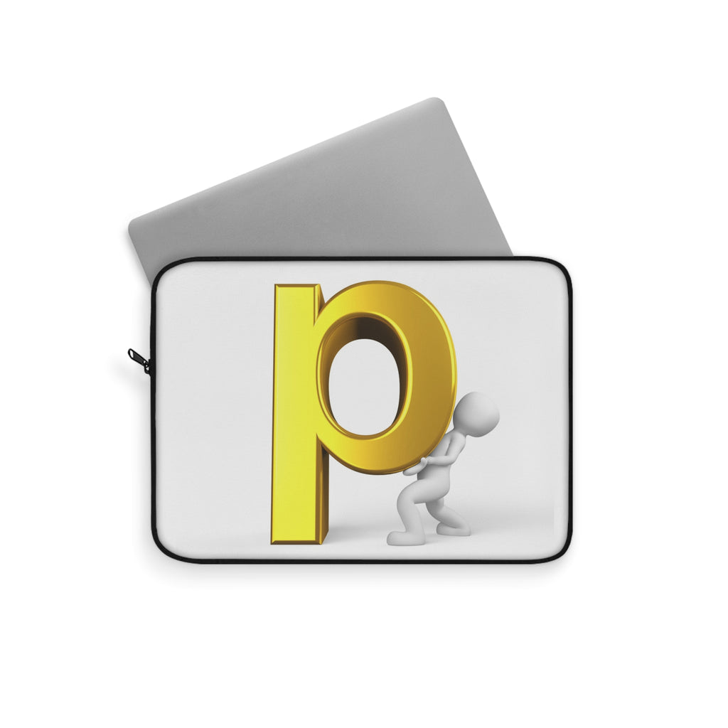 Gold Letter P Graphic Laptop Sleeve | Initial Monogram