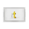 3D Gold letter T Acrylic Serving Tray | Initial Decor