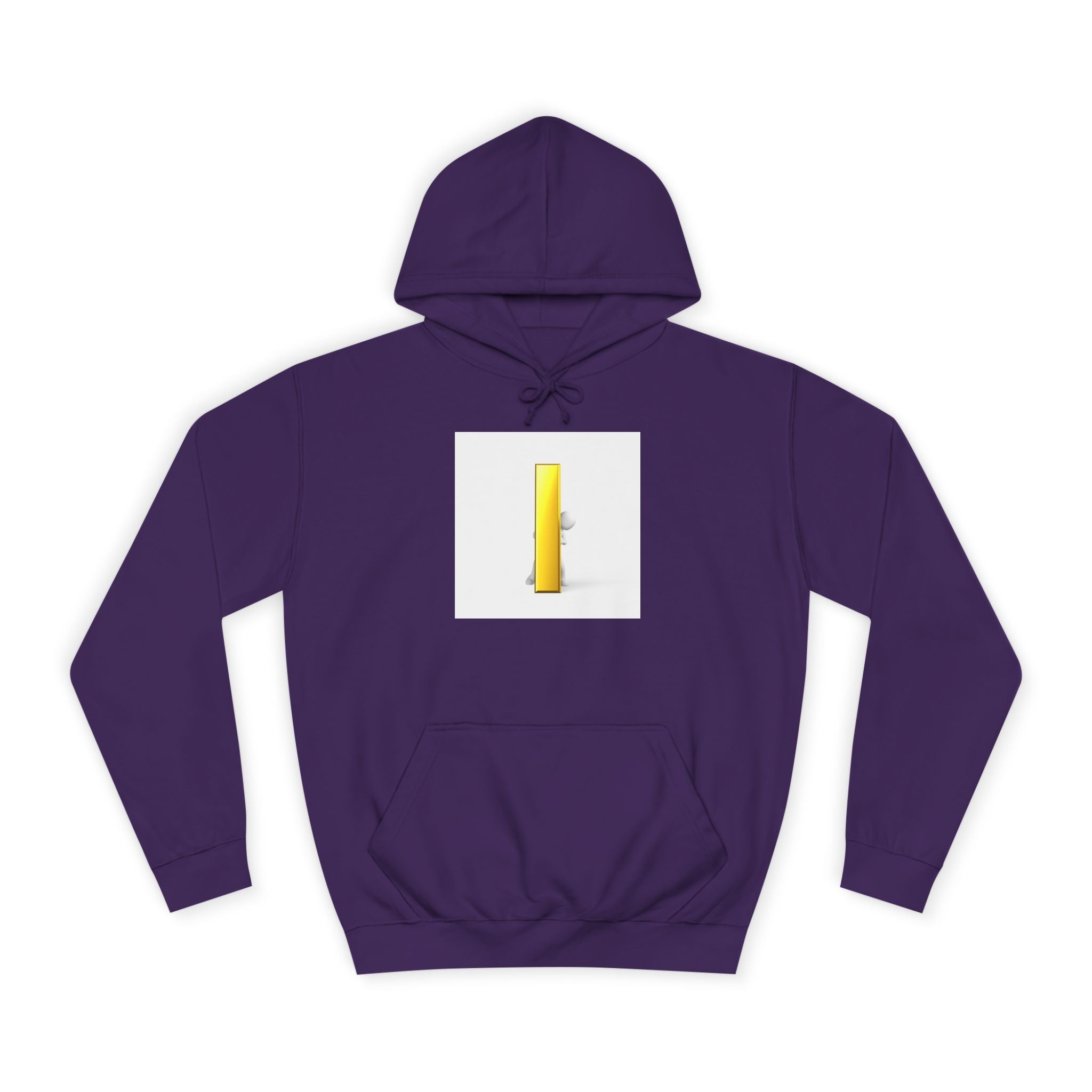 Gold Letter i Character Hoodie | Minimalist 3D Column Illustration