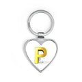 Gold Letter P Heart Keychain | Monogram Initial Keyring