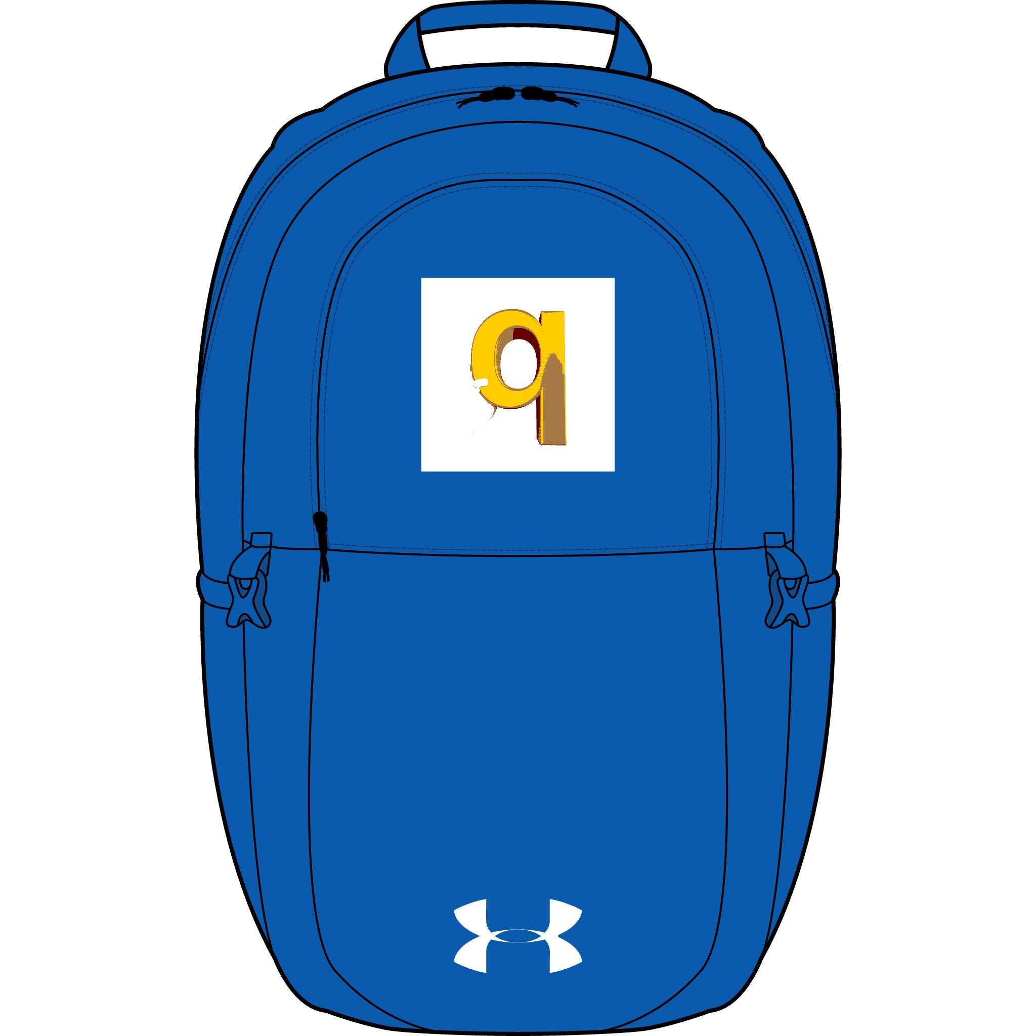 Goldbuchstabe Q Aufnäher Rucksack | Bestickter Under Armour All Sport Rucksack
