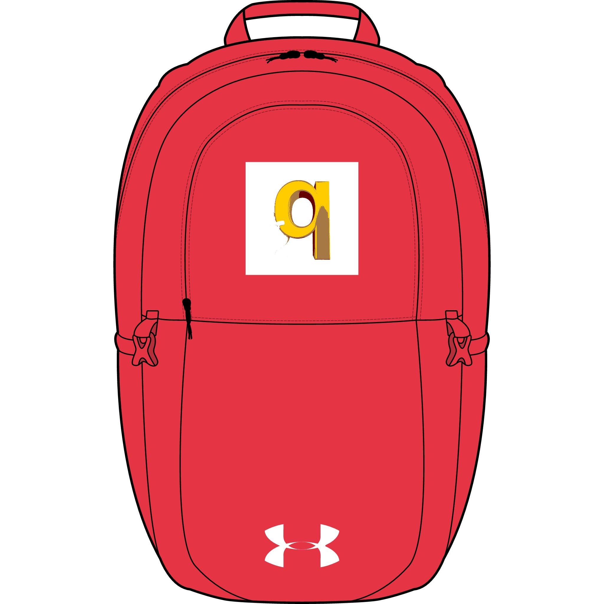 Goldbuchstabe Q Aufnäher Rucksack | Bestickter Under Armour All Sport Rucksack