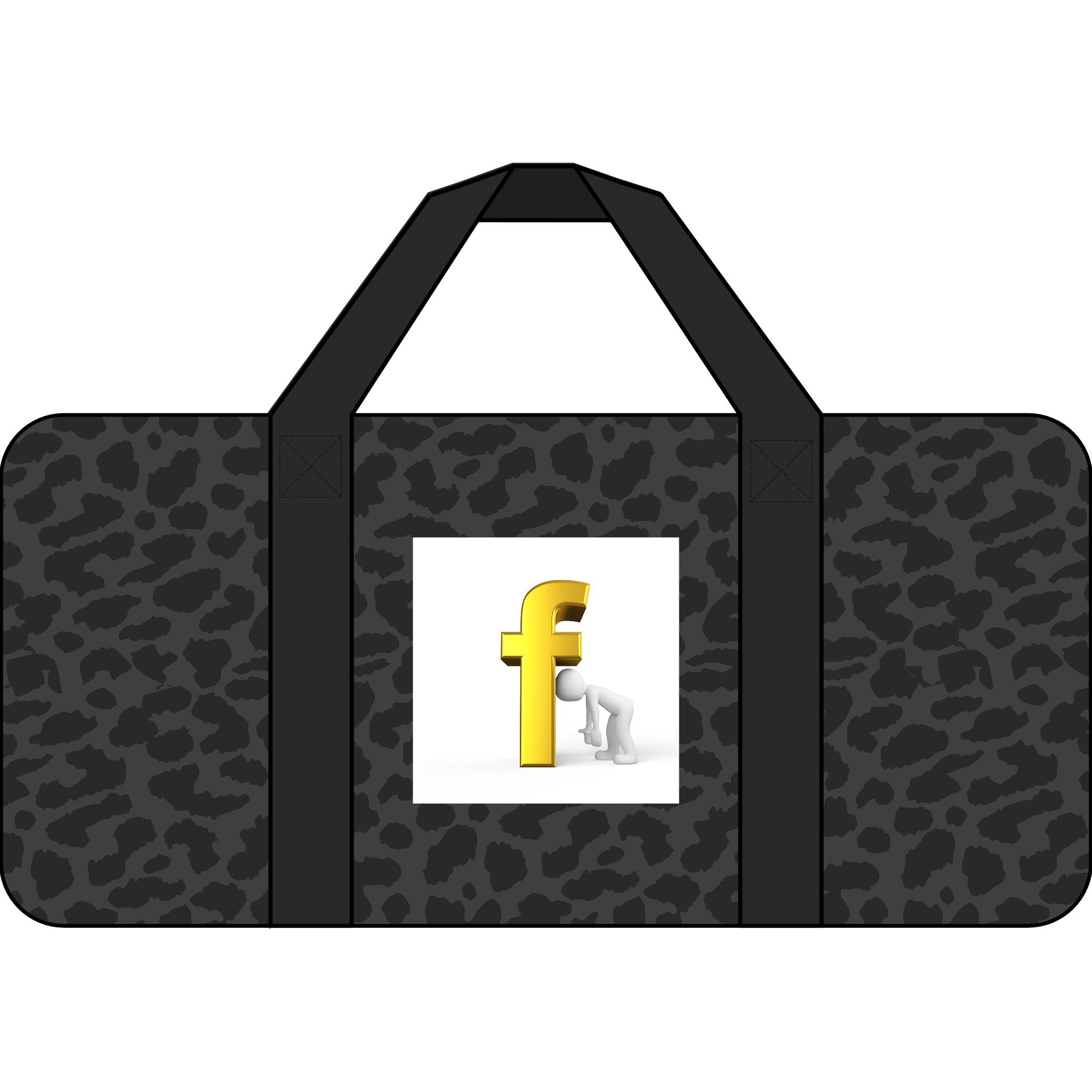 Yellow 3D Letter F Graphic Tripper Duffel Bag | Checker Strap, Camouflage Option